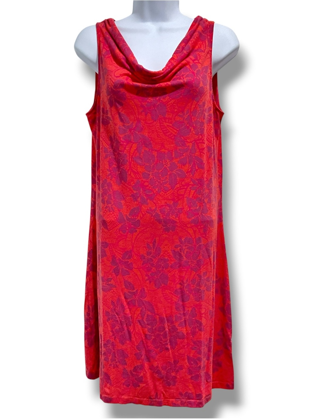 Title Nine Breeze Dress S Pink Purple Floral Cowl Active Sport Stretch Gorpcore